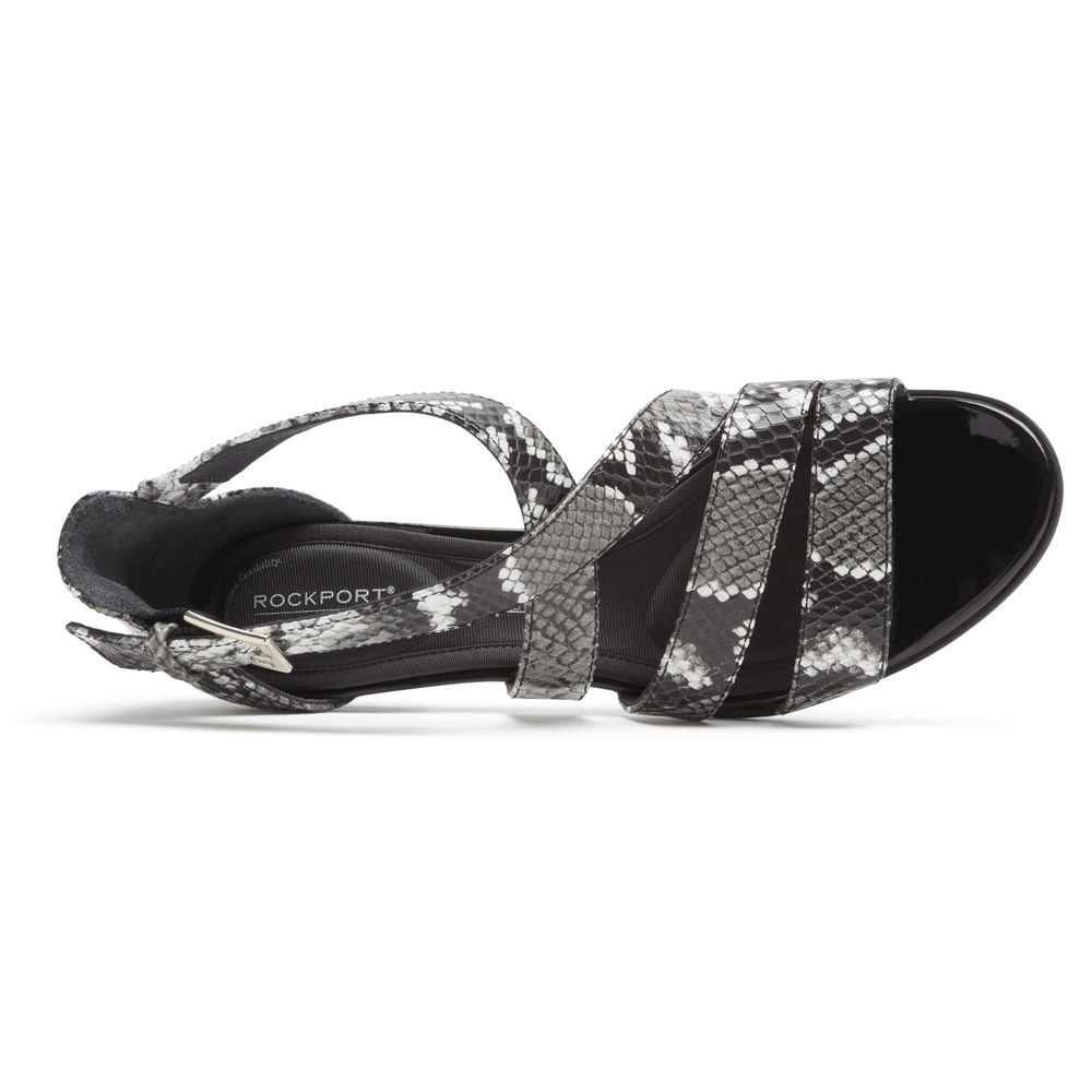 Rockport Singapore Womens Sandals - Total Motion Edith Strappy Grey - IB3968024